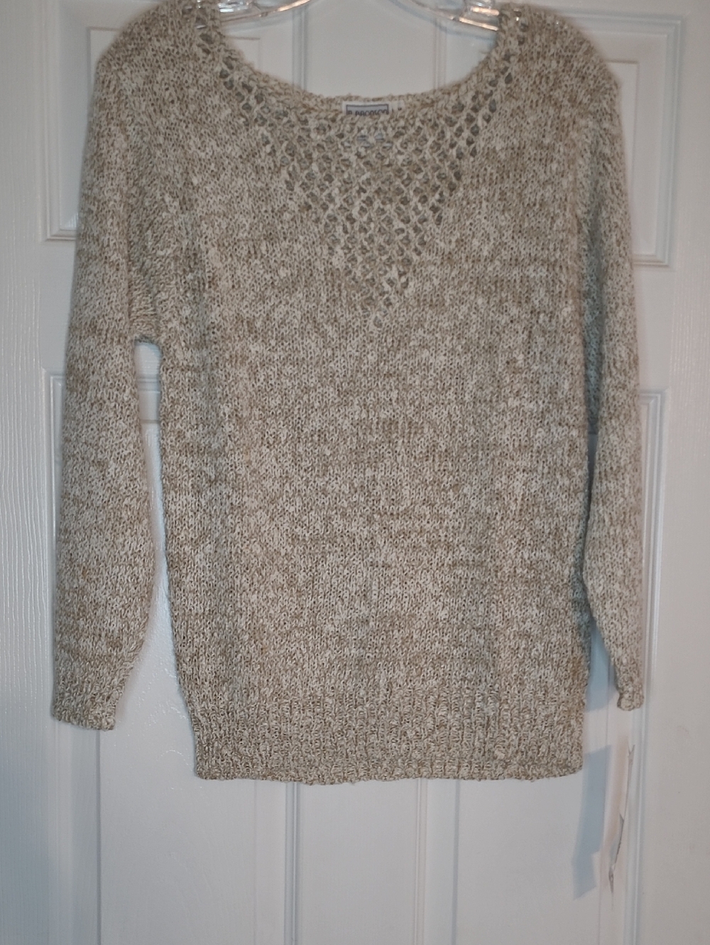 Vintage Cozy Beige Knit Pullover Sweater